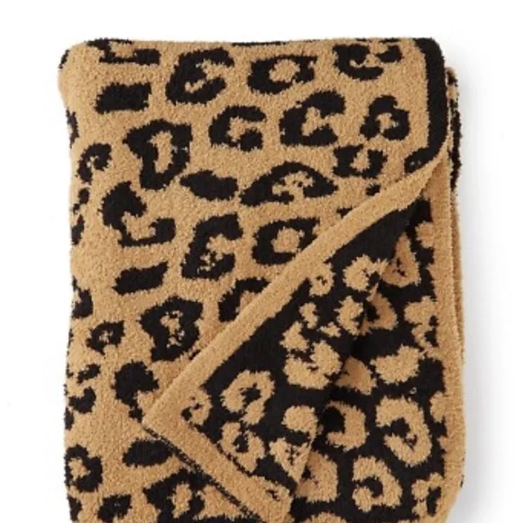 Barefoot Dreams Leopard Black and Tan Blanket 54” x 72” BNWT - Picture 3 of 8